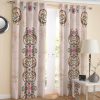 Printed Velvet Eyelet Curtain – Flower Design