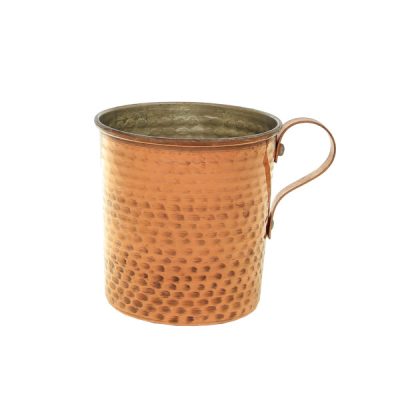 Persian Copper Cup – Handcrafted with Handle for Cold Drinks – Hammered Difa