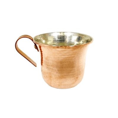Persian Copper Cup – Handcrafted with Handle for Cold Drinks – Hammered Laleh