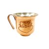 Persian Copper Cup - Handcrafted with Handle for Cold Drinks - Hammered Lida