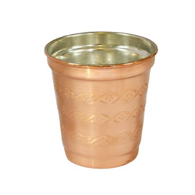 Persian Copper Cup – Handcrafted with Handle for Cold Drinks – Hammered Mahak