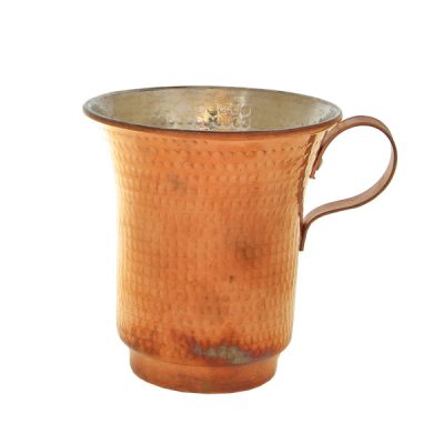 Persian Copper Cup – Handcrafted with Handle for Cold Drinks – Hammered Parin