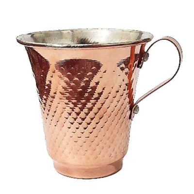 Persian Copper Cup – Handcrafted with Handle for Cold Drinks – Hammered Rasti
