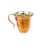 Persian Copper Cup - Handcrafted with Handle for Cold Drinks - Hammered Savin