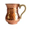 Persian Copper Cup - Handcrafted with Handle for Cold Drinks - Hammered Yaran