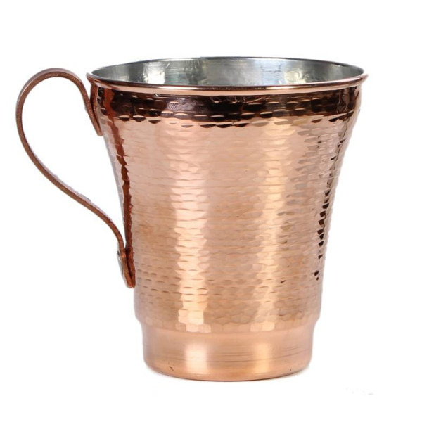 Persian Copper Cup - Handcrafted with Handle for Cold Drinks - Hammered Yaren