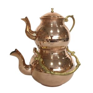 Iranian Hammered Copper Kettle & Teapot Model Dabir