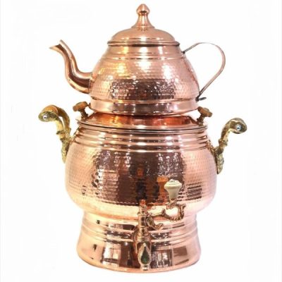 Persian Copper Stovetop Samovar Tea Maker with Teapot Model Dorna