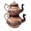 Persian Copper Double Teapot Durable and Hammered Golin