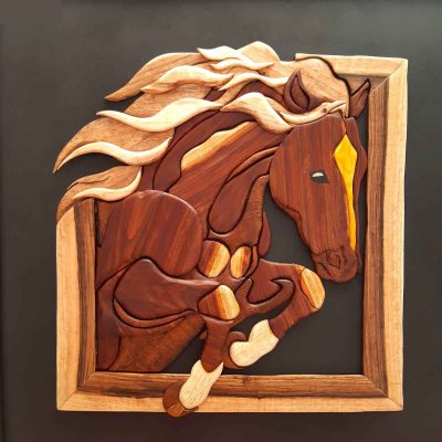 Marquetry Wood Inlay Art – Artistic Horse