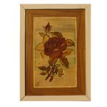 Marquetry Wood Inlay Art - Rose Flower