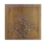 Framed Wood Carved Art Artistic Flower