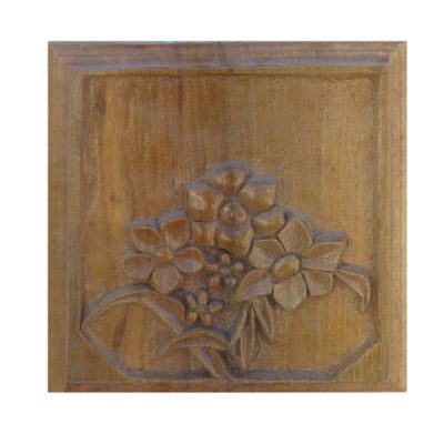 Framed Wood Carved Art Artistic Flower