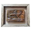 Framed Wood Carved Art Animal Themed Gazelle