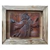 Framed Persian Wood Carved Art Artistic Niyayesh