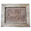 Framed Wood Carved Art Animal Themed Lion