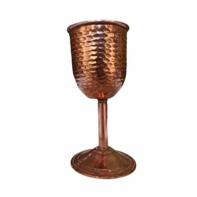 Handcrafted Persian Copper Wine Glass Stemware – Hammered Model Aryan