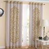 Printed Velvet Eyelet Curtain – Golden Design