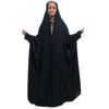 Islamic Arabic Black Chador Abaya Hejab with Sleeves for Women and Praying - Hami