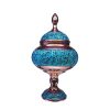 Handcrafted Persian Inlaid Turquoise Copper Sugar Bowl