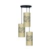 Fabric Cluster Pendant Light with Velvet Cylinder Lampshade Calligraphy