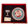Treasured Persian Artisanal Turquoise inlay Plate and Bowl Gift Set