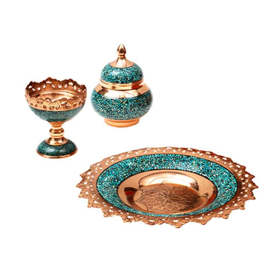 Treasured Persian Artisanal Turquoise Inlaid Gift Set
