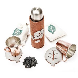 Persian Gift Set Copper Flask & Cups, Raisins & Herbal Tea