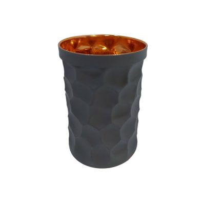 Persian Copper Cup – Handcrafted with Handle for Cold Drinks – Hammered Gray