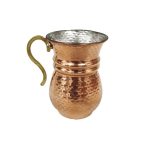 Persian Copper Cup - Handcrafted with Handle for Cold Drinks - Hammered Barik