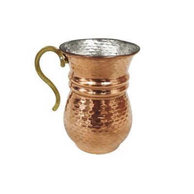 Persian Copper Cup – Handcrafted with Handle for Cold Drinks – Hammered Barik
