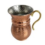 Persian Copper Cup - Handcrafted with Handle for Cold Drinks - Hammered Dana