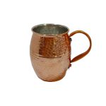 Persian Copper Cup - Handcrafted with Handle for Cold Drinks - Hammered Diba