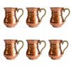 Persian Copper Cup - Set of 6 Handcrafted with Handle for Cold Drinks - Hammered Kara