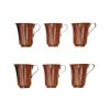 Persian Copper Cup - Set of 6 Handcrafted with Handle for Cold Drinks - Hammered Minel