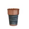 Persian Copper Cup - Handcrafted with Handle for Cold Drinks - Hammered Gray