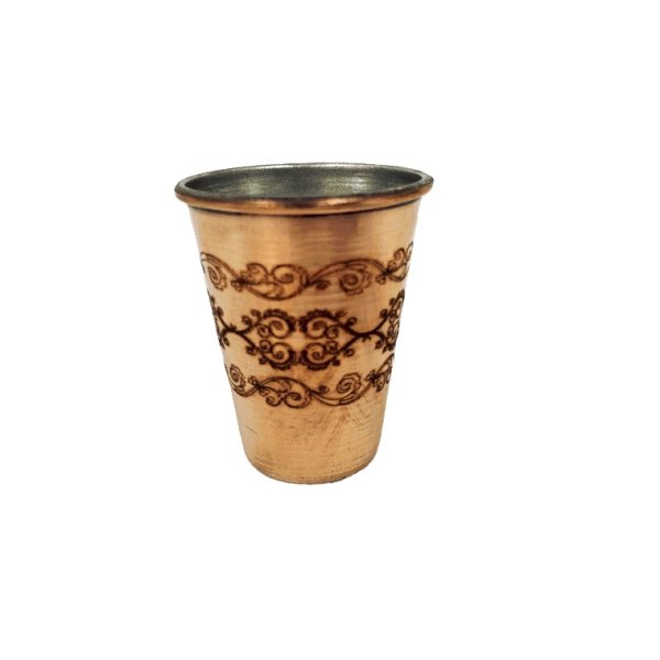 Persian Copper Cup - Handcrafted with Handle for Cold Drinks - Hammered Sana