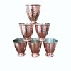 Persian Copper Cup - Set of 6 Handcrafted with Handle for Cold Drinks - Hammered