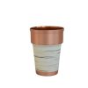 Persian Copper Cup - Handcrafted with Handle for Cold Drinks - Hammered White Modern