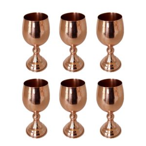 Persian Hammered Copper Grails Set of 6 Model Ayne