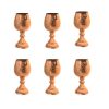 Set of 6 Handcrafted Persian Copper Wine Glass Stemware - Hammered Model Shafagh
