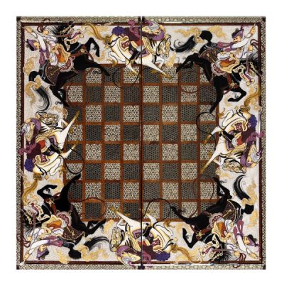 Persian Khatamkari Chess Board Model Chogan
