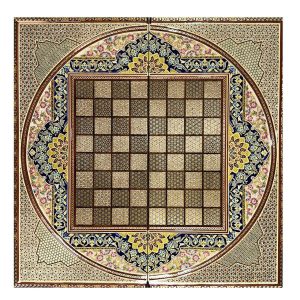 Persian Khatamkari Chess Game Board Brown Design II