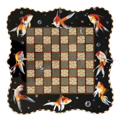 Persian Marquetry Chess Board Model Fish