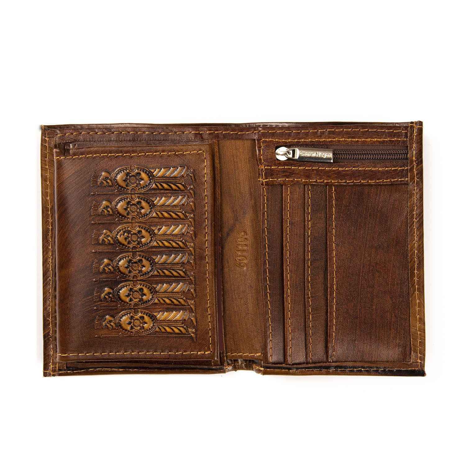 Persian Leather Bifold Wallet with Achaemenes Design