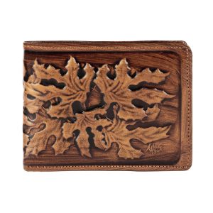 Persian Leather Bifold Wallet with Afra Design