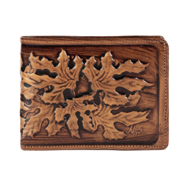 Persian Leather Bifold Wallet with Afra Design