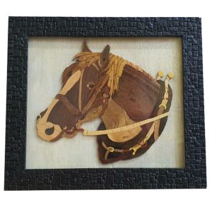 Persian Moaragh Kari Wall Art Marquetry Model Horse