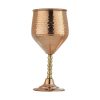 Handcrafted Persian Copper Wine Glass Stemware - Hammered Model Cara