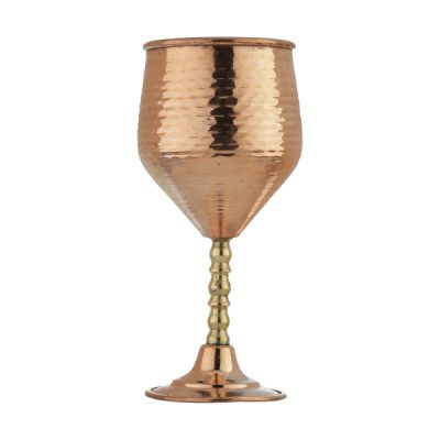 Handcrafted Persian Copper Wine Glass Stemware – Hammered Model Cara